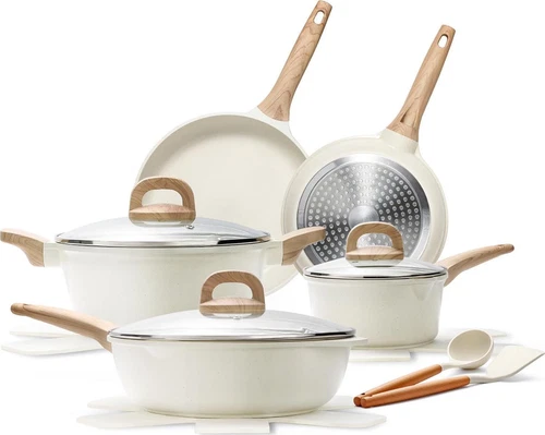 14 Pcs Pots And Pans Set, Nonstick Cookware Sets, Granite Induction Cookware Non