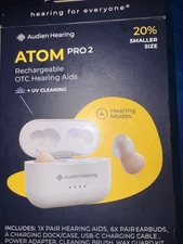 Audien ATOM PRO 2 Wireless Rechargeable OTC Hearing Aid Genuine Sealed