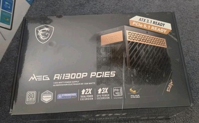 MSI MEG Ai1300P PCIe5 1300W 80 Plus Platinum Power Supply - Black Brand New