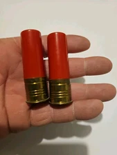 VINTAGE PACHMAYR RED SHOTGUN SHELL S & P SHAKER SET Clean 