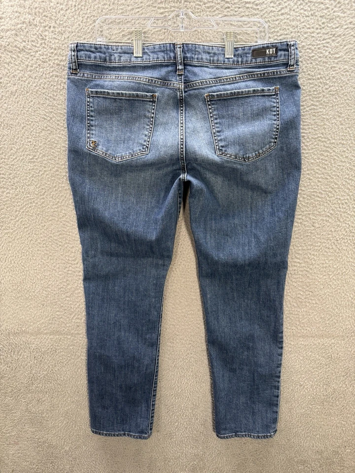 KUT From The Kloth Jeans Womens 16 Blue Catherine Boyfriend Distressed Preppy - Image 2 of 4