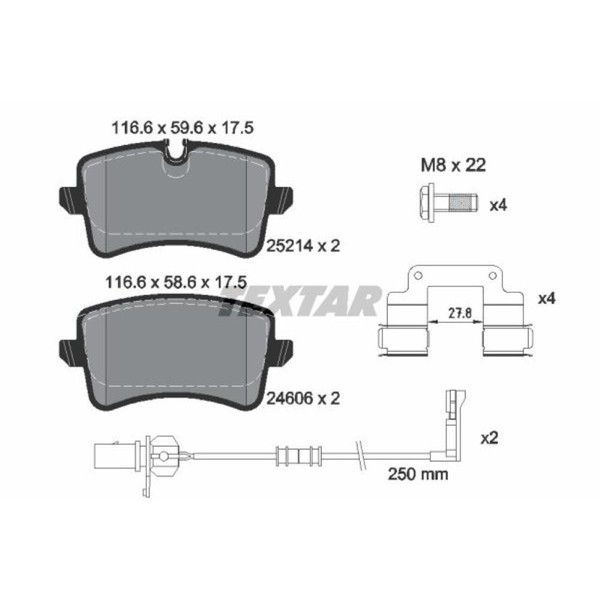 Textar BremsbeläGe Bremsbelegsatz Hinten System Lucas FüR Audi A8-image