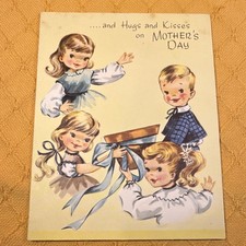 Vintage Greeting Card Mother's Day Sterling Chicago Floral Design Made in USA