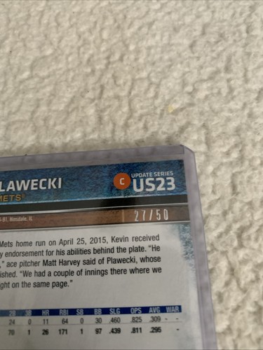2015 Topps Update Pink 47/50 #US23 Kevin Plawecki RC Baseball Card Mets - 第 3/3 張圖片