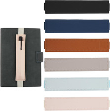 6pcs Adjustable Elastic Band Pen Holder, Detachable PU Leather Pen Sleeve Pou...