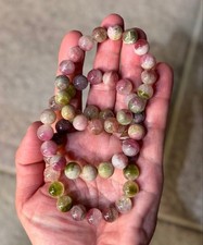 Watermelon Tourmaline Bead 11.4mm Pink-Green Gradient Healing Stone