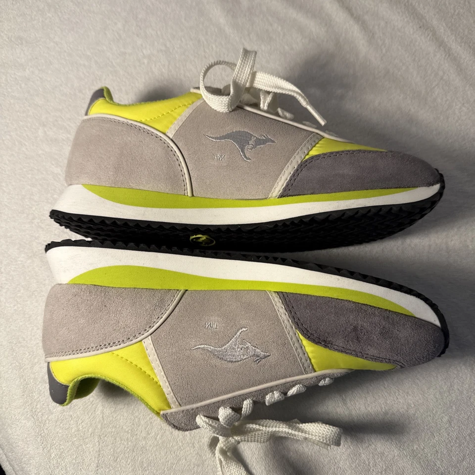 KangaROOS ретро неоновый желтый зеленый замши детали кроссовок женщин 7 молнии карман!  - Изображение 4 из 4