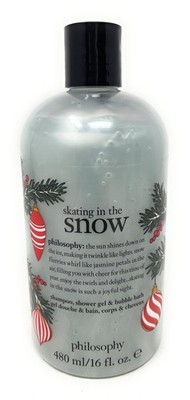 Philosophy Skating in the Snow Shampoo Shower Gel Bubble Bath 16 FlOz Christmas
