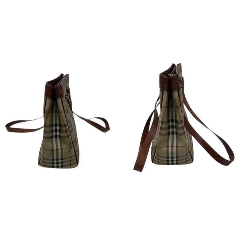 Burberry Haymarket Nova Check Canvas/Leather Vintage Tote Bag image 6