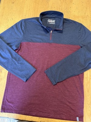 Marine Layer Weekend Sport Quarter Zip Performance Pullover Large  Mens Blue Red