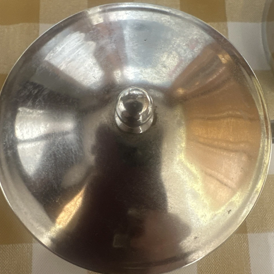 Crema y azucarero Mid-Century moderno vintage de cromo inoxidable Foto 4 de 4