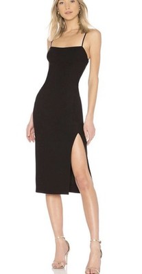 Cinq A Sept Cairen Sexy Side Slit Open Back Little Black Dress Sz 2 Retail $394
