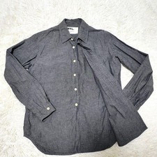 MARGARET HOWELL MHL. Cotton Linen Shirt Dark Gray Size M Made In Japan