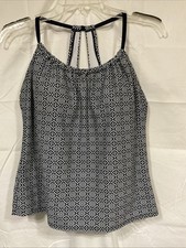 Tankini de natación Kona Sol espalda cruzada agujero de llave medio acolchado elástico