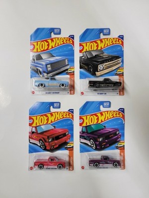 Hotwheels Chevy Truck Lot Of 4-Silverado - C10 - GMC Syclone 