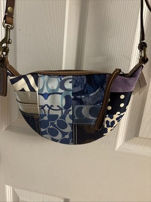 Coach Vintage Patchwork Mini Crossbody Denim Suede Pocket