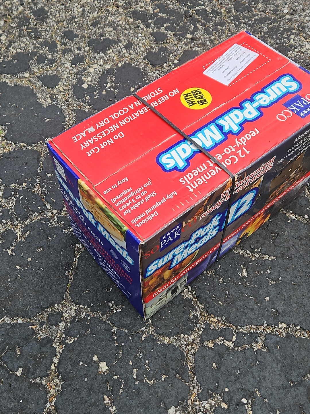 SURE-PAK MILITARY STYLE MRE CASE 12 MEALS READY TO EAT MRE W HEATERS-SOPAKCO