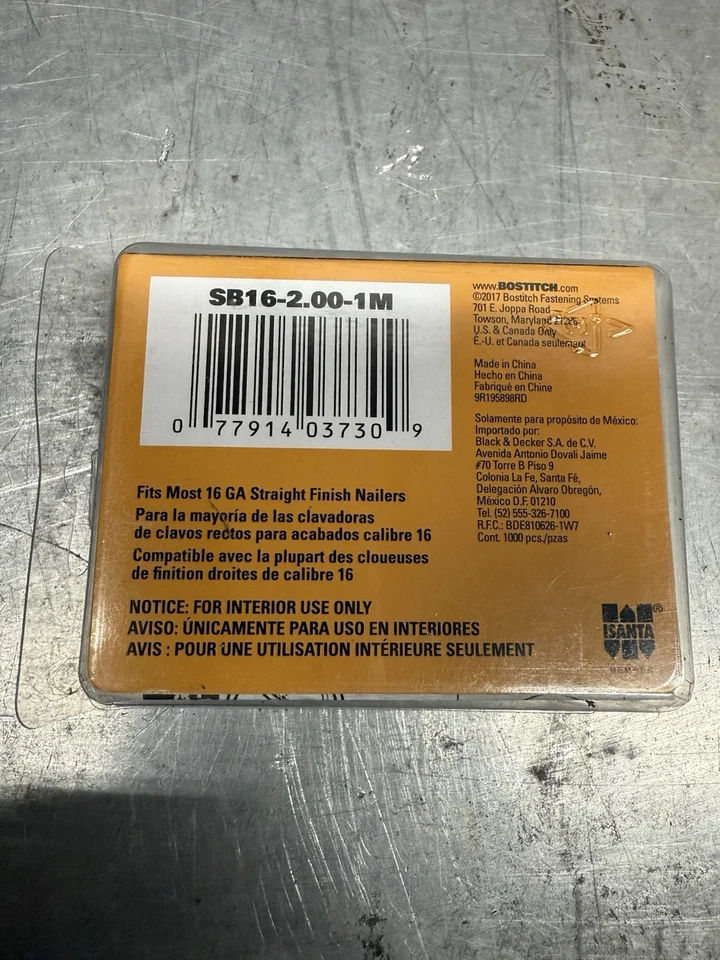 Nuevas uñas Stanley Bostitch 2" 16GA SB16-2.00-1M acabado recto brillantes 1000 piezas Foto 2 de 2