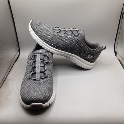 Skechers Virtue Glamour Slip-on Women's 6.5M Grey Charcoal Rhinestones A123