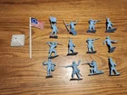 Vintage Marx Revolutionary War Soldiers Blue Plastic Lot Minutemen Colonial Flag