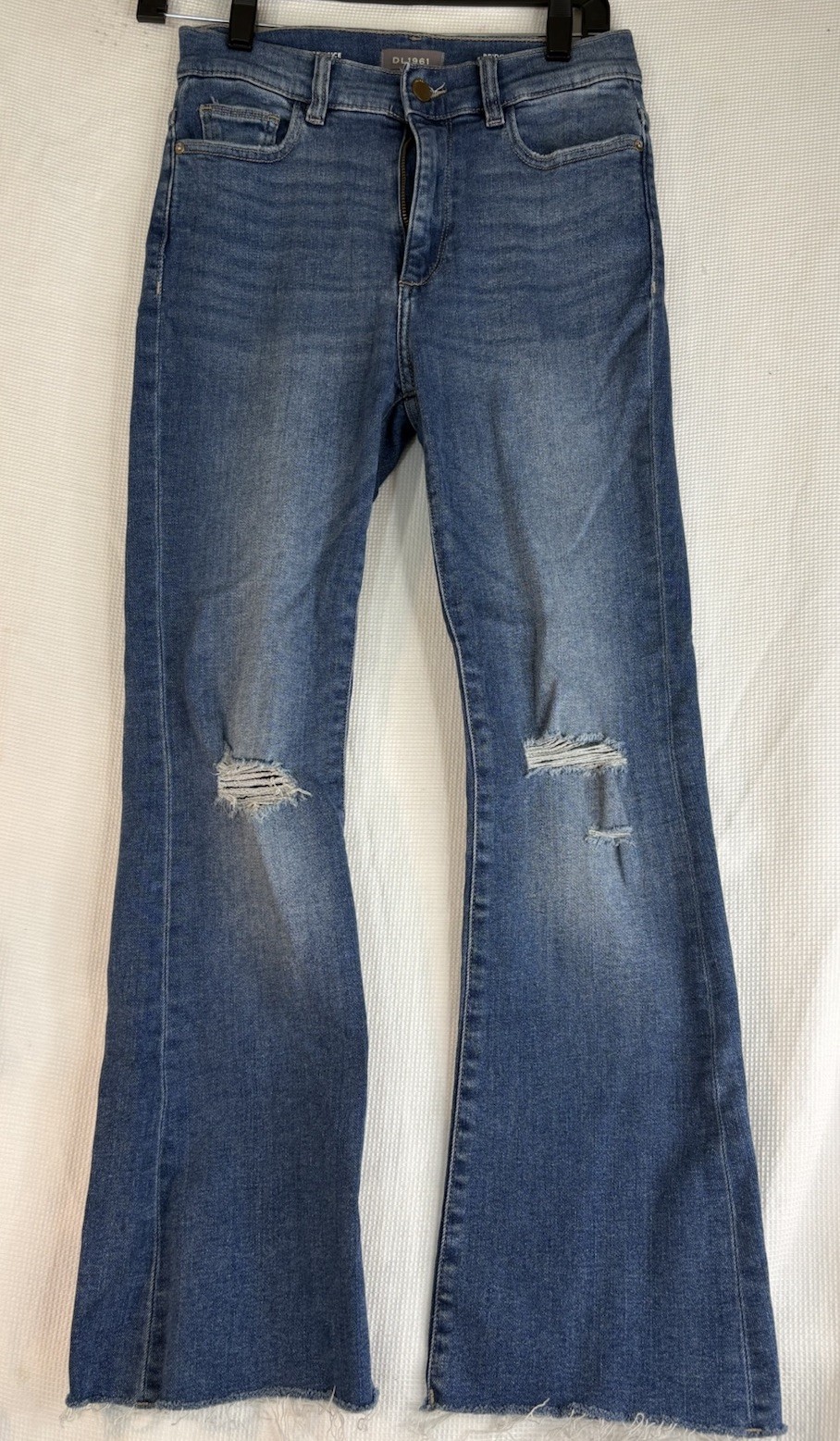DL1961 Jeans Womens 27 Blue Bridget Boot High Rise Crop Fray Performance Denim