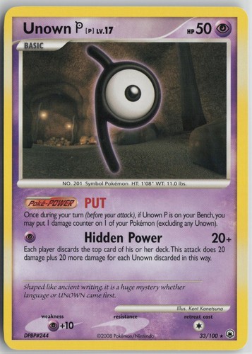 Unown [P] 33/100 Rare Majestic Dawn Pokemon Near Mint