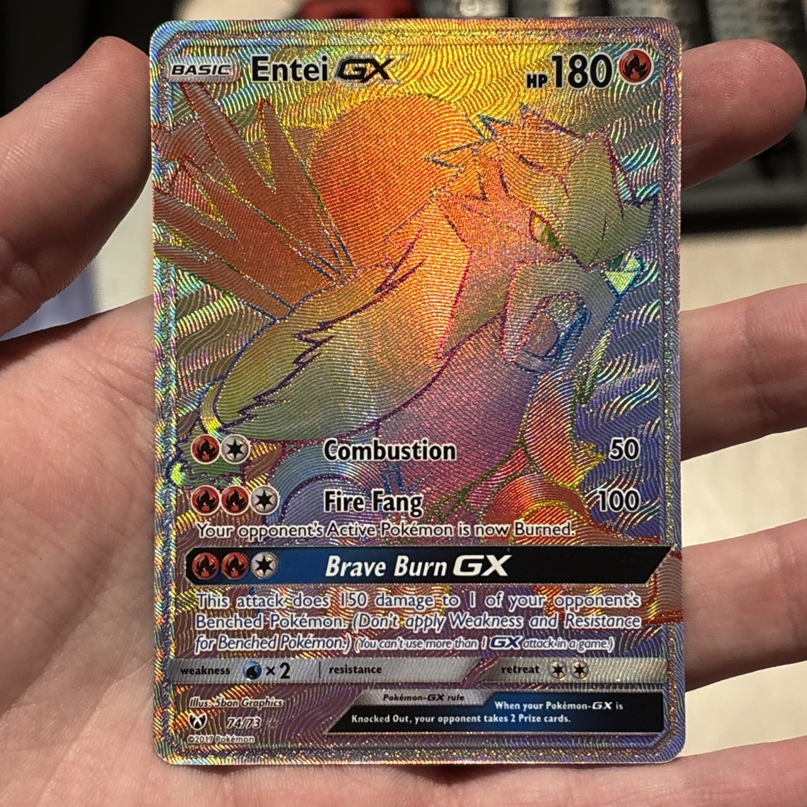 Entei GX 74/73 Rainbow 2017 Shining Legends NM