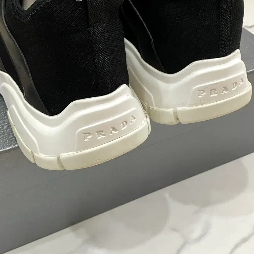 Prada XY Logo Knit Sneakers, Black & White, Boxed, Size 7 thumbnail 5