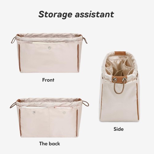 ,Drawstring,Purse Organizer, Satin material Bag Organizer Insert Purse Organi... - Picture 2 of 6