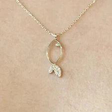 1.0 Ct Round Cut Simulated Diamond Women's Beauty Pendant 14k Yellow Gold Plated