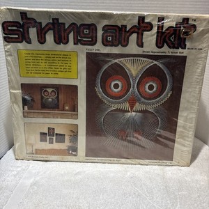 McCulla Crafts String Art Kit Fuzzy Owl Vintage  1976 MCM BOHO 16” X 20” NEW