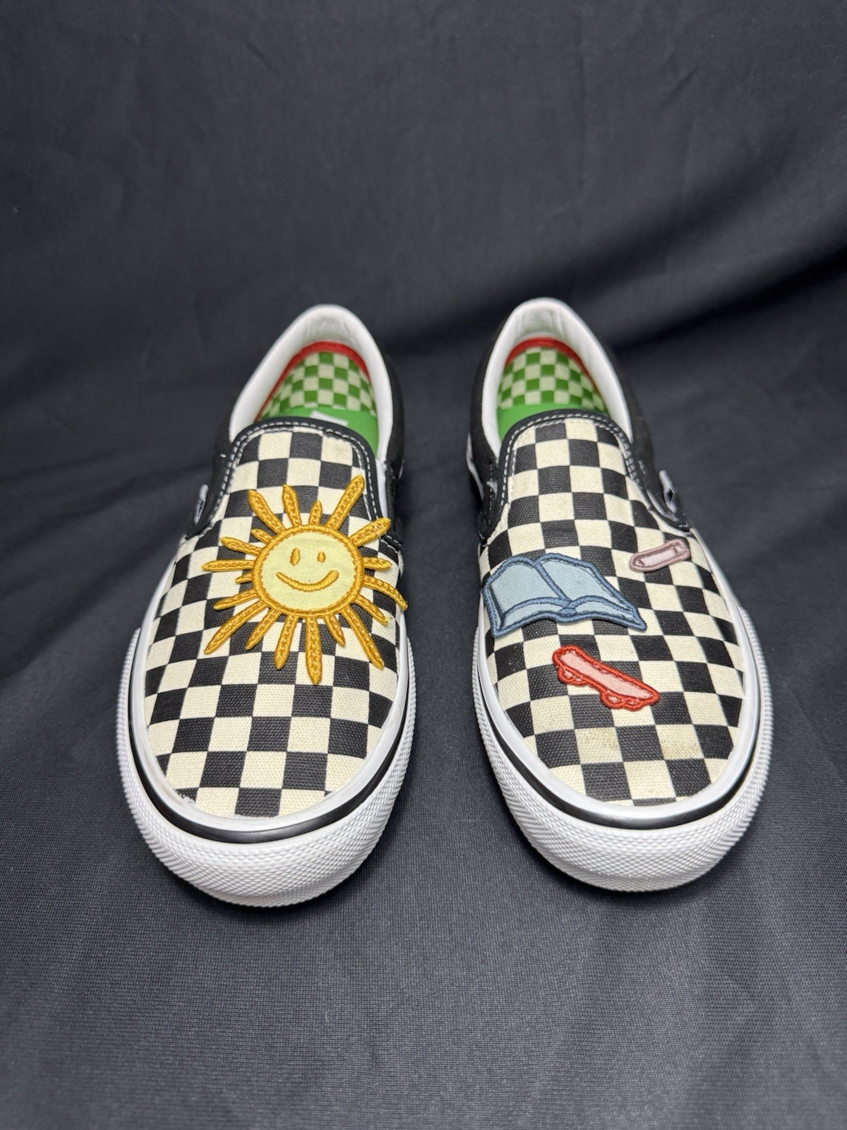 Slip On Skateistan X Skate Vans 'Checkerboard' Mens 7.5 VN0A5FCA89C Embroidered