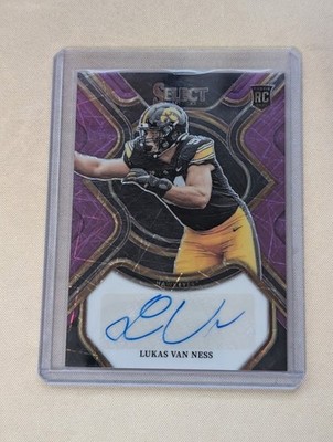 2023 Select Draft Picks Lukas Van Ness #RS-LVN Purple Lazer Prizm Auto #/89