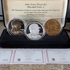 Cal Ripken Jr. Elite Series Proof Set BASEBALL Of 350 3 Troy Oz. .999 SIVER READ