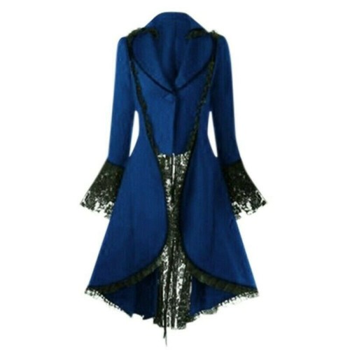 2024 Victorian Dress Retro Gothic Long Jacket Women Punk Rave Brocade Steampunk - Picture 14 of 14