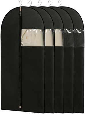 Garment Bags for Hanging Clothes, 50'' Long Dress Bags for Closet Storage, Bl...