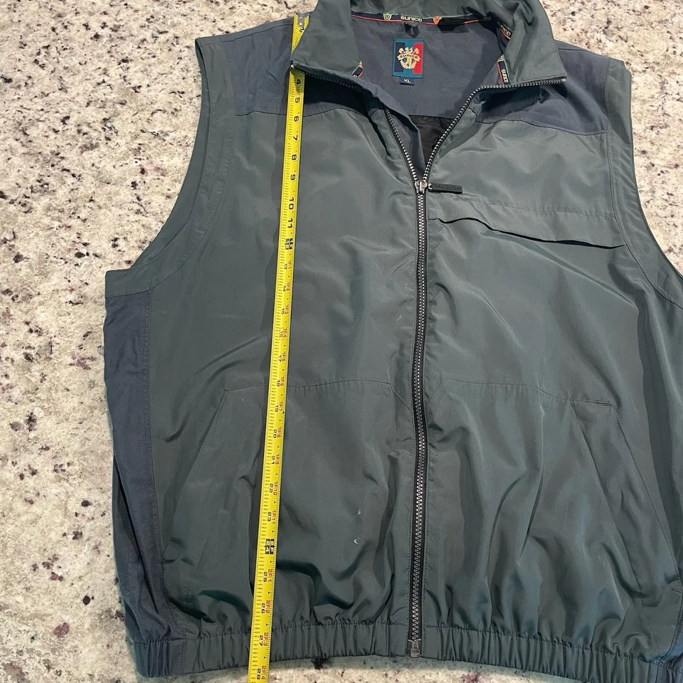 Sunice Golf Vest Mens ExtraLarge Green Check Sleeveless Lined Windbreaker Pocket - Image 4 of 4