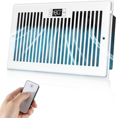 Quiet Register Booster Fan Fits 6'' X 10'' Register Holes, 10-Speed Smart Heating