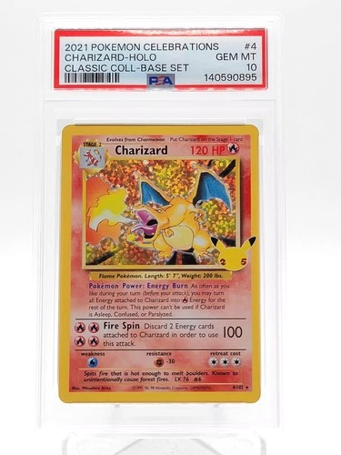 CHARIZARD 2021 POKEMON CELEBRATIONS CLASSIC COLLECTION HOLO #4 PSA 10 Q0895