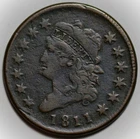 Photo of a 1811-P Large Cent from an eBay listing that sold on Jul 1, 2026