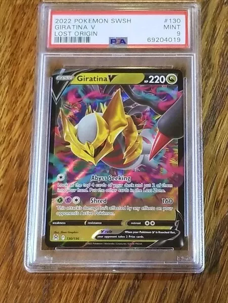 Pokémon 2022 Lost Origin Full Art Giratina V #130 Ultra Rare PSA