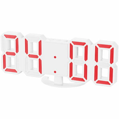 Lunartec Kompakte USB-LED-Tisch- & Wanduhr, Wecker, 7-Segment-Ziffern, 2 Farben