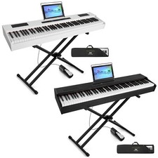 MUSTAR Black/White 88 Keys Weighted Digital Piano Hammer Action Keyboard w/Pedal