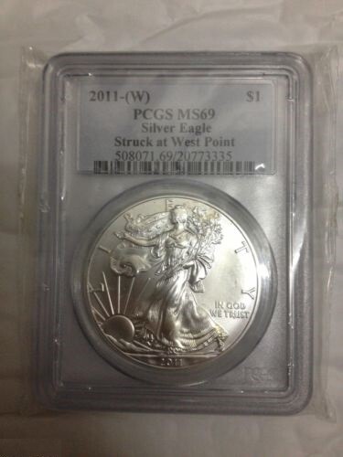 2011 (W) ASE American Eagle 1 oz .999 Silver Coin PCGS MS-69 - Picture 1 of 2