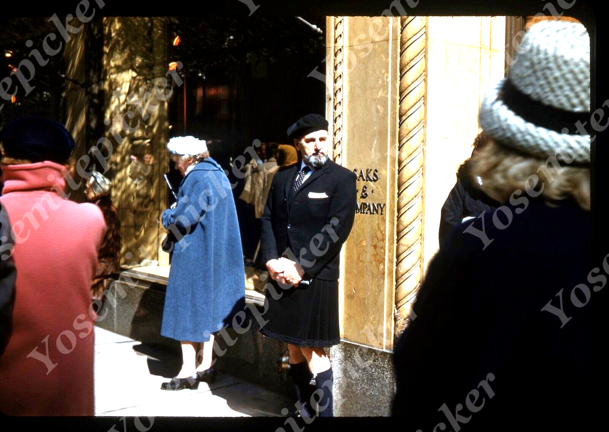 sl73 Original slide 1961 Saks & Company store front man 829a | eBay