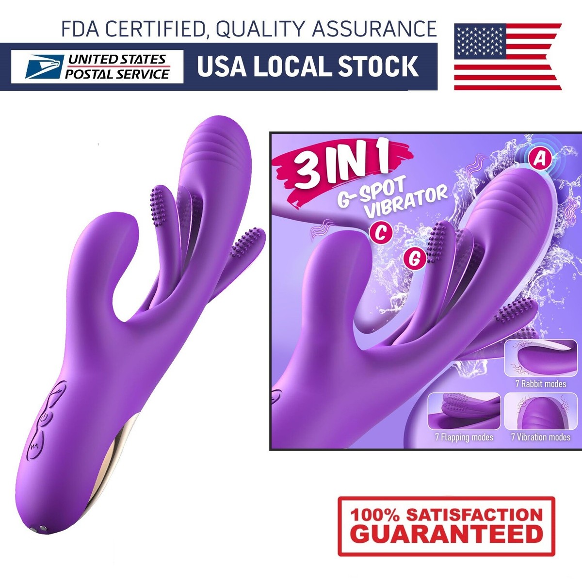 Multispeed Flapping Vibrator G-Spot Dildo Massager Stimulator Adults Sex  Toy