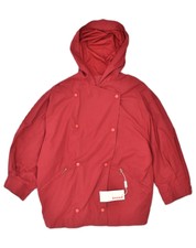 Diva Womens Oversized Hooded Windbreaker Jacket Uk 12 Medium Red Viscose Ke01