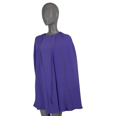 70547 auth VALENTINO purple silk 2022 CAPE SLEEVE CADY MINI Dress 46 XL |  eBay