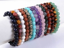 14 Color 8mm Fashion Indian Natural Round Gemstone Beads Stretchable Bracelet AA