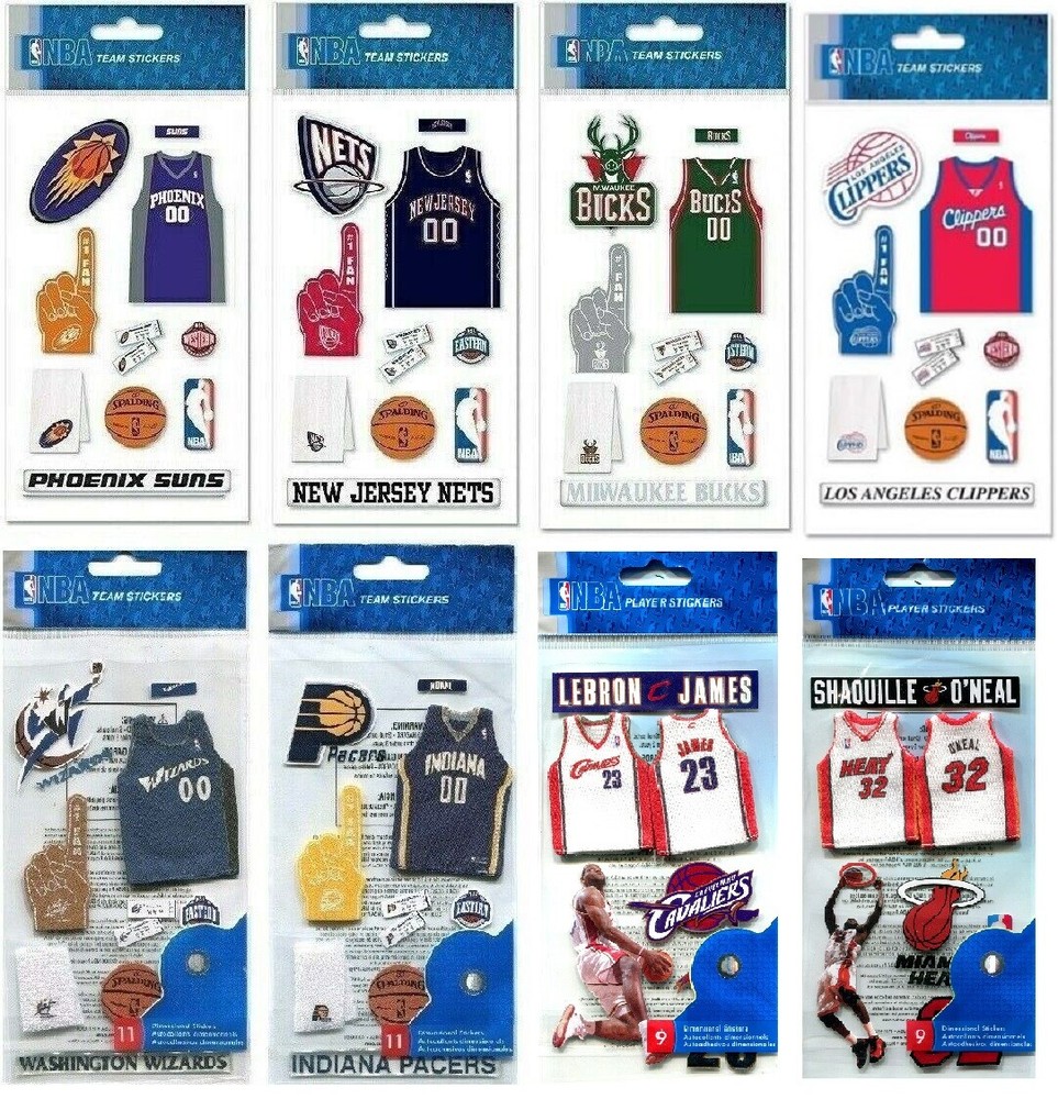 NBA 3D Jolees Basketball Scrapbook Stickers – Pick Your Team or Player  